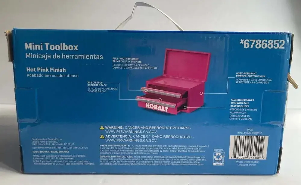 Kobalt Mini 2-Drawer Hot Pink Steel Tool Box
